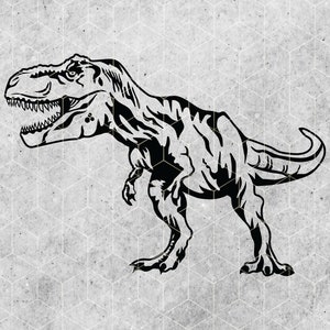 Tyrannosaurus rex in formato SVG, file SVG T-rex per cricut, file vettoriali Trex Tyrannosaurus Rex, file tagliati di dinosauro, maglietta con stampa silhouette T rex