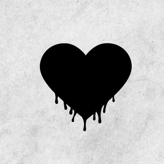 drip silhourtte, decoration free svg file - SVG Heart