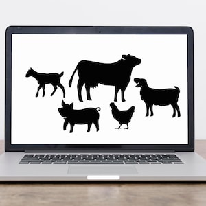 Market Animal Livestock Graphic | Show Pig, Show Lamb, Show Goat, Show Heifer, Show Steer Bundle Png, Svg, eps, household animals