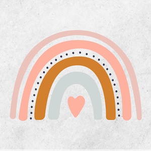 Pastel Rainbow SVG Cut File | Boho Rainbow Sticker SVG File | Rainbow ...