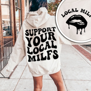 Support Your Local Milfs SVG: Retro Wavy Letters, Adult Humor (Digital Download)
