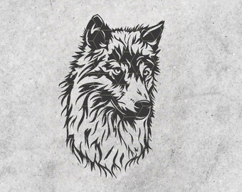 Wolf Face SVG Cut files files, Cricut cut files , PNG PDF Eps, wild wolf face sublimation design Wolf cut file wolf print ,easy download