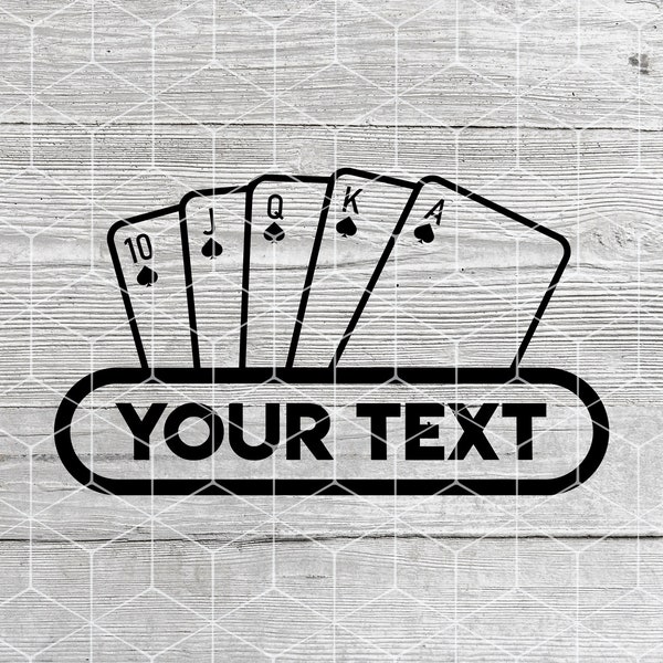 Poker Cards Frame SVG, Poker PNG, Poker Game Vector, Poker Monogram, Royal Flush Svg, Poker Svg,Playing Cards Cut File for Cricut Silhouette