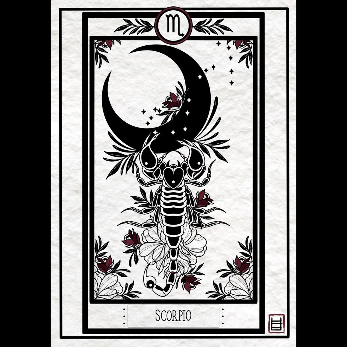 Scorpio Tarot A4 Tattoo Art Print Etsy