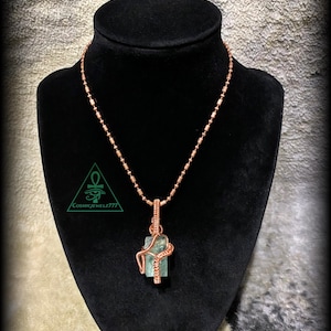 Green FLUORITE • Copper Crystal Pendant Necklace