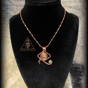 CHOOSE YOUR CRYSTAL • Eye Of Horus/Ra • Copper Crystal Pendant Necklace