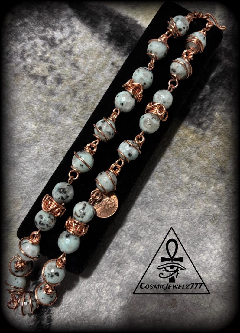 Kiwi JASPER • Copper Crystal Necklace image 4