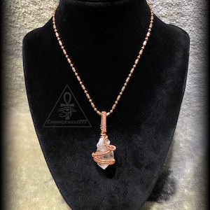 CLEAR QUARTZ • Copper Crystal Pendant Necklace