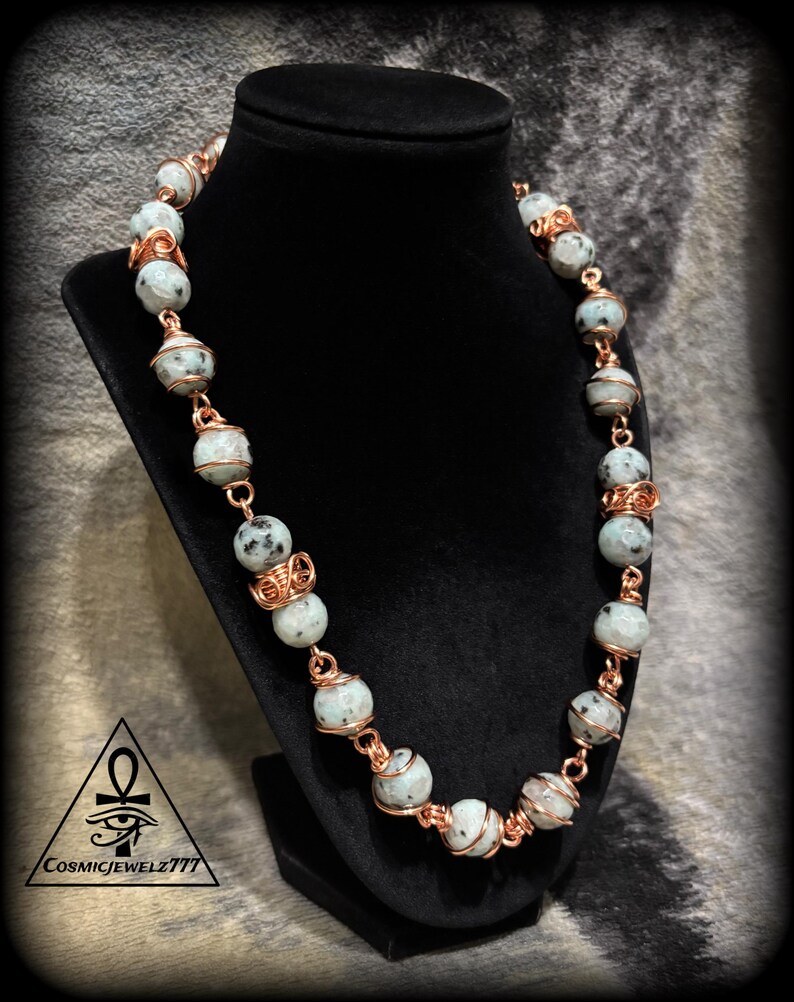 Kiwi JASPER • Copper Crystal Necklace image 3