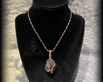 Raw SHUNGITE • Copper Crystal Pendant Necklace