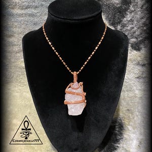 ROSEQUARTZ • Raw • Copper Crystal Pendant Necklace