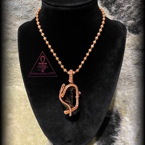 OBSIDIAN • Copper Crystal Pendant Necklace