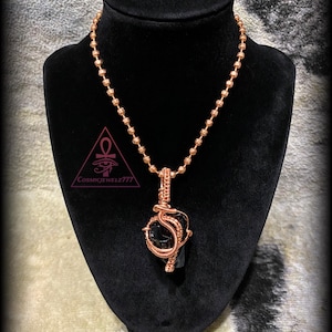 OBSIDIAN • Copper Crystal Pendant Necklace