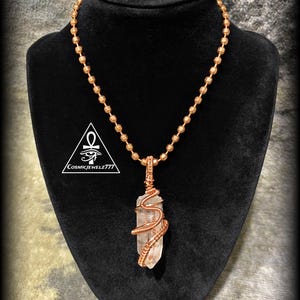 CLEAR QUARTZ • Copper Crystal Pendant Necklace