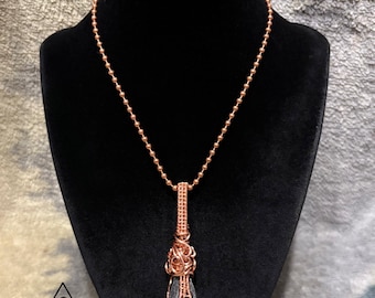 BLACK KYANITE • Copper Crystal Pendant Necklace