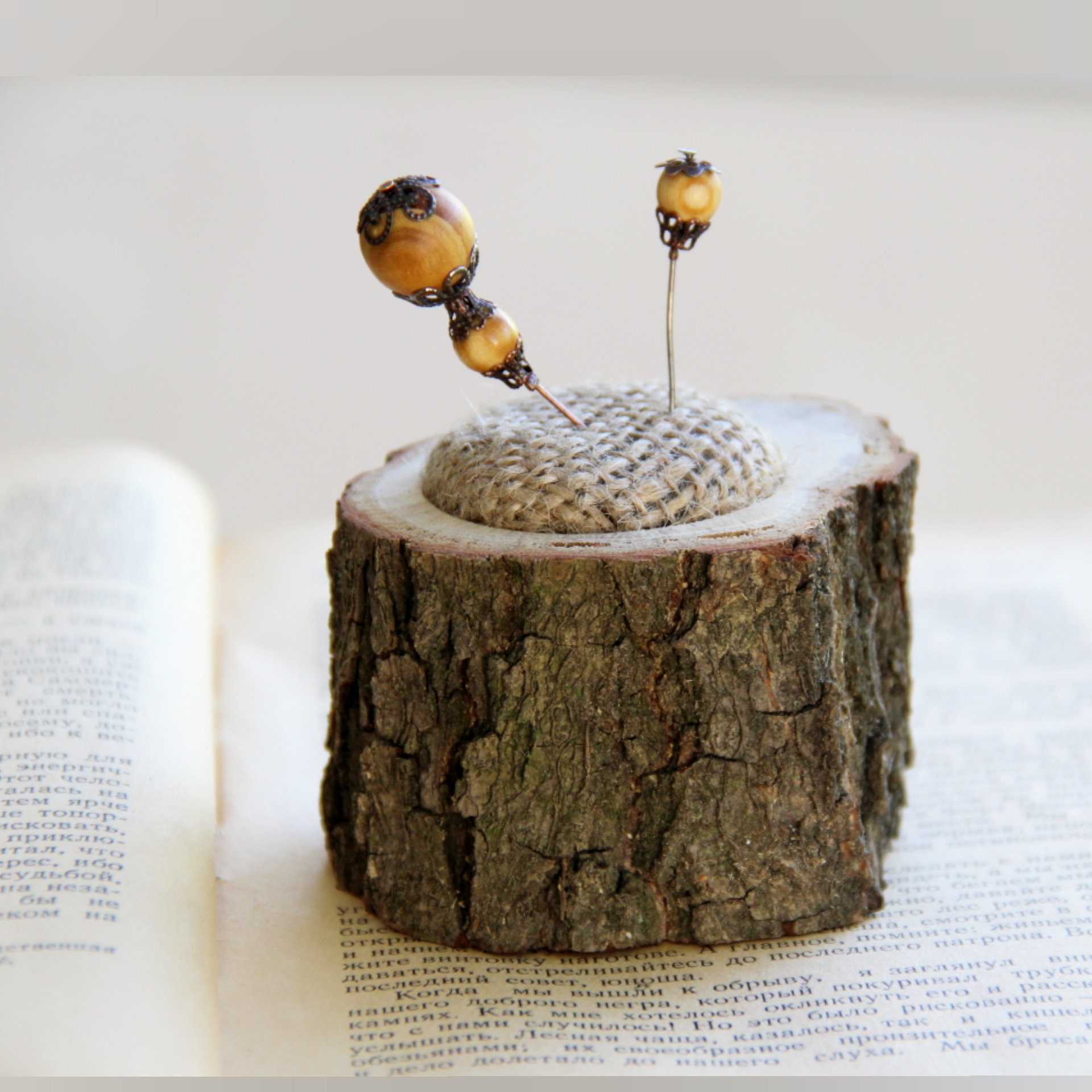 Emery pincushion Wooden pin cushions handmade Etsy