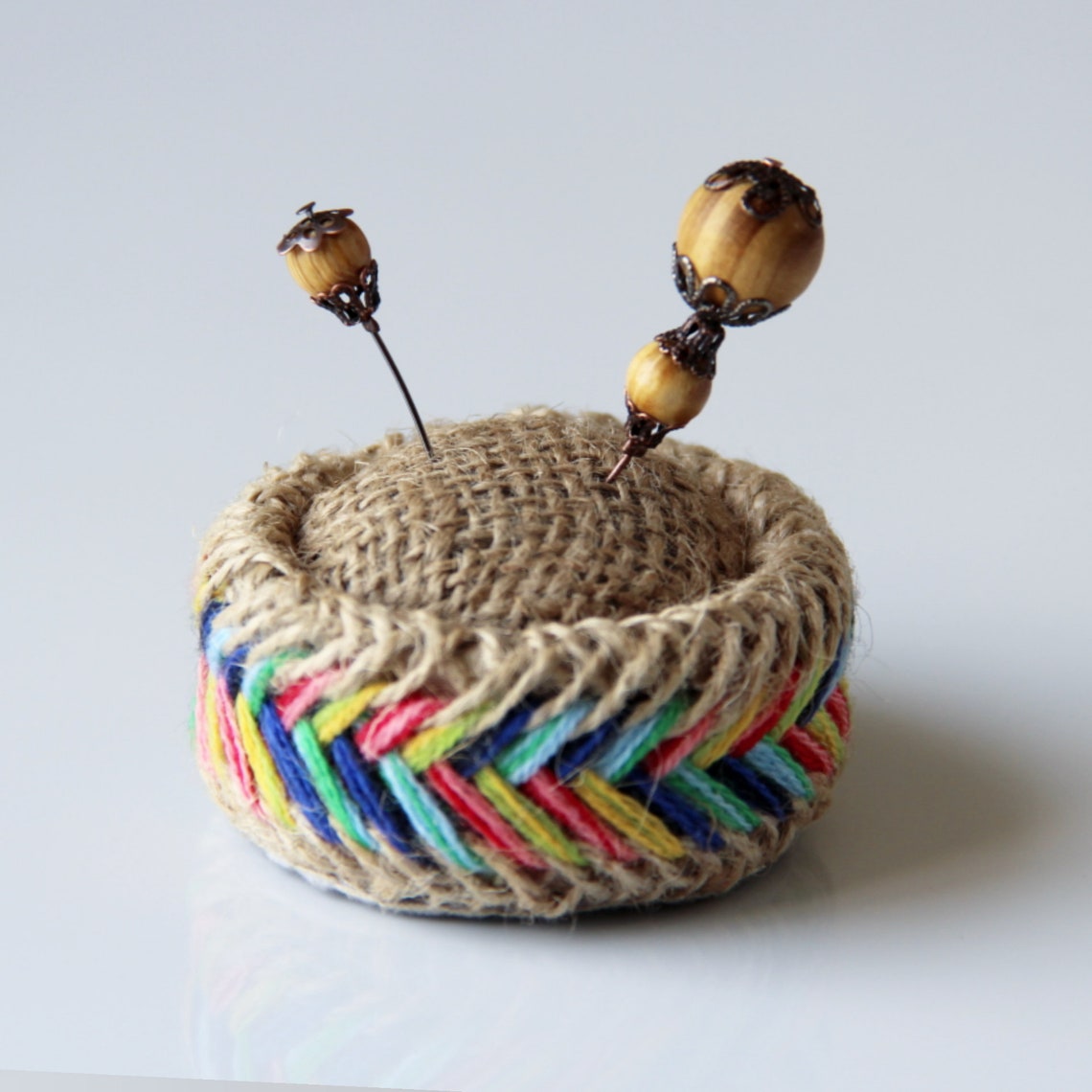 Emery pin cushions handmade Rainbow pin cushion Etsy