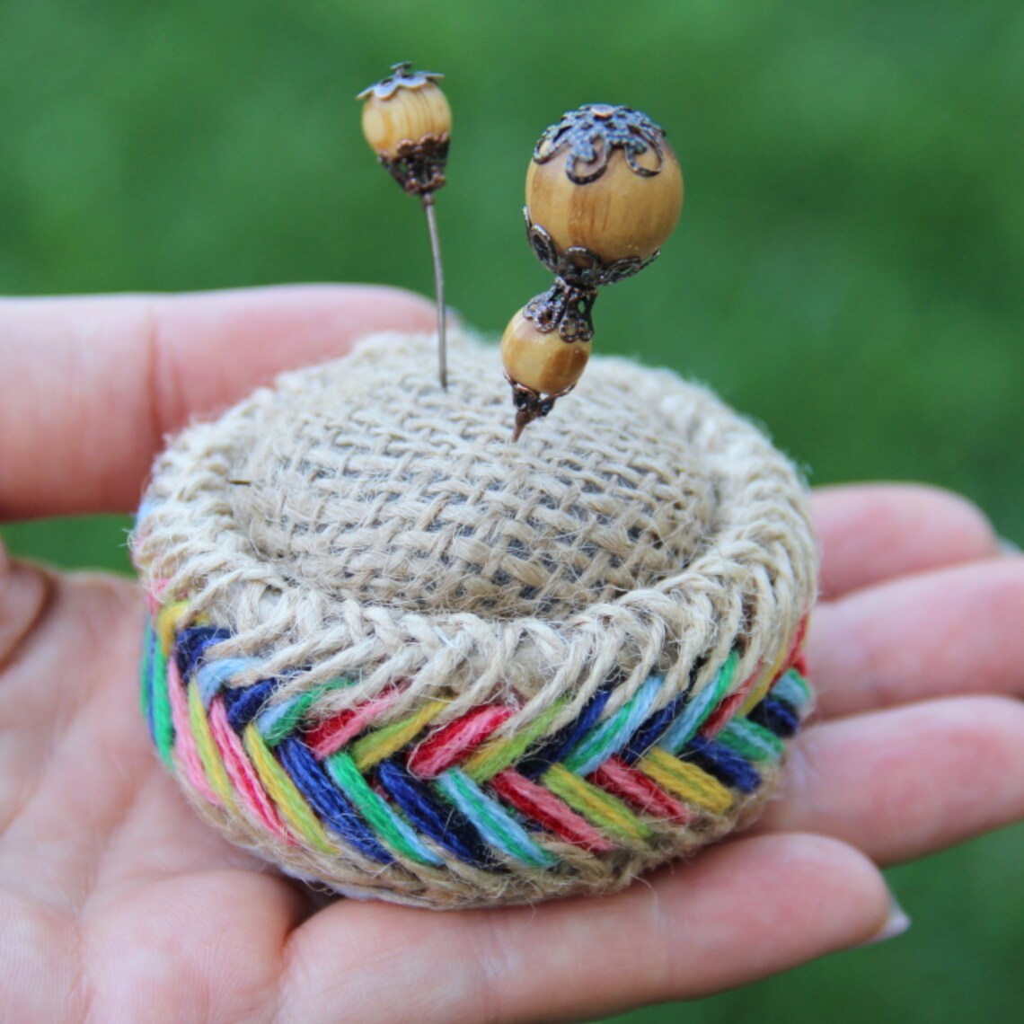 Emery pin cushions handmade Rainbow pin cushion Etsy
