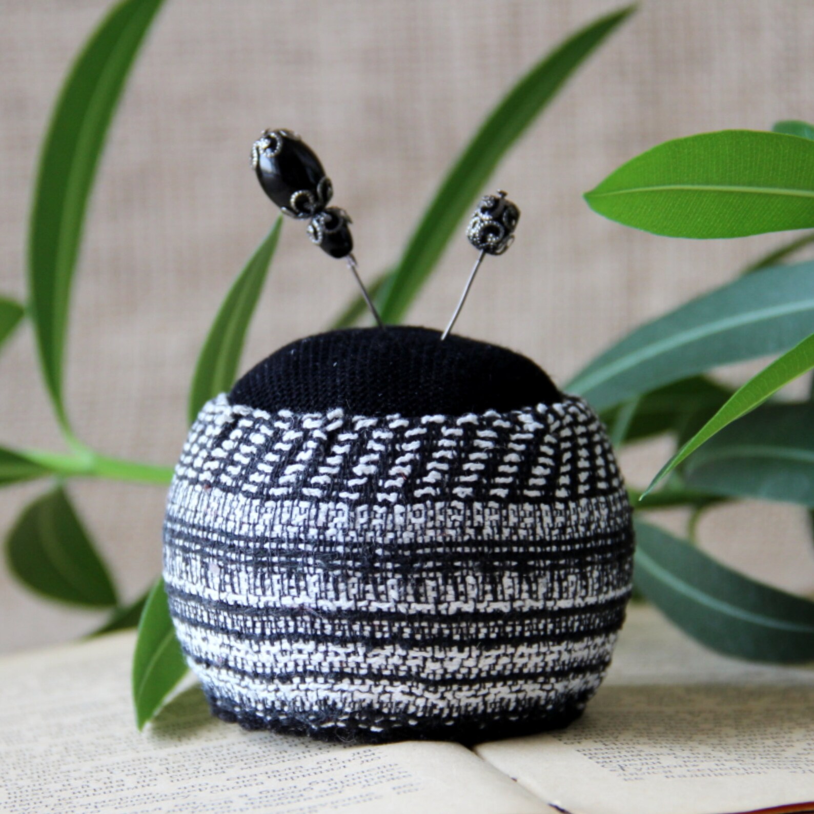Monochrome pincushion tapestry Black and white pin cushions Etsy