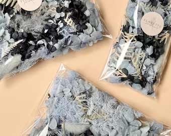 BAG of BLUE Lagoon Confetti Dried Preserved Flowers Floral | DIY Natural Arrangement - great for gifts, decor, crafts,  hampers!