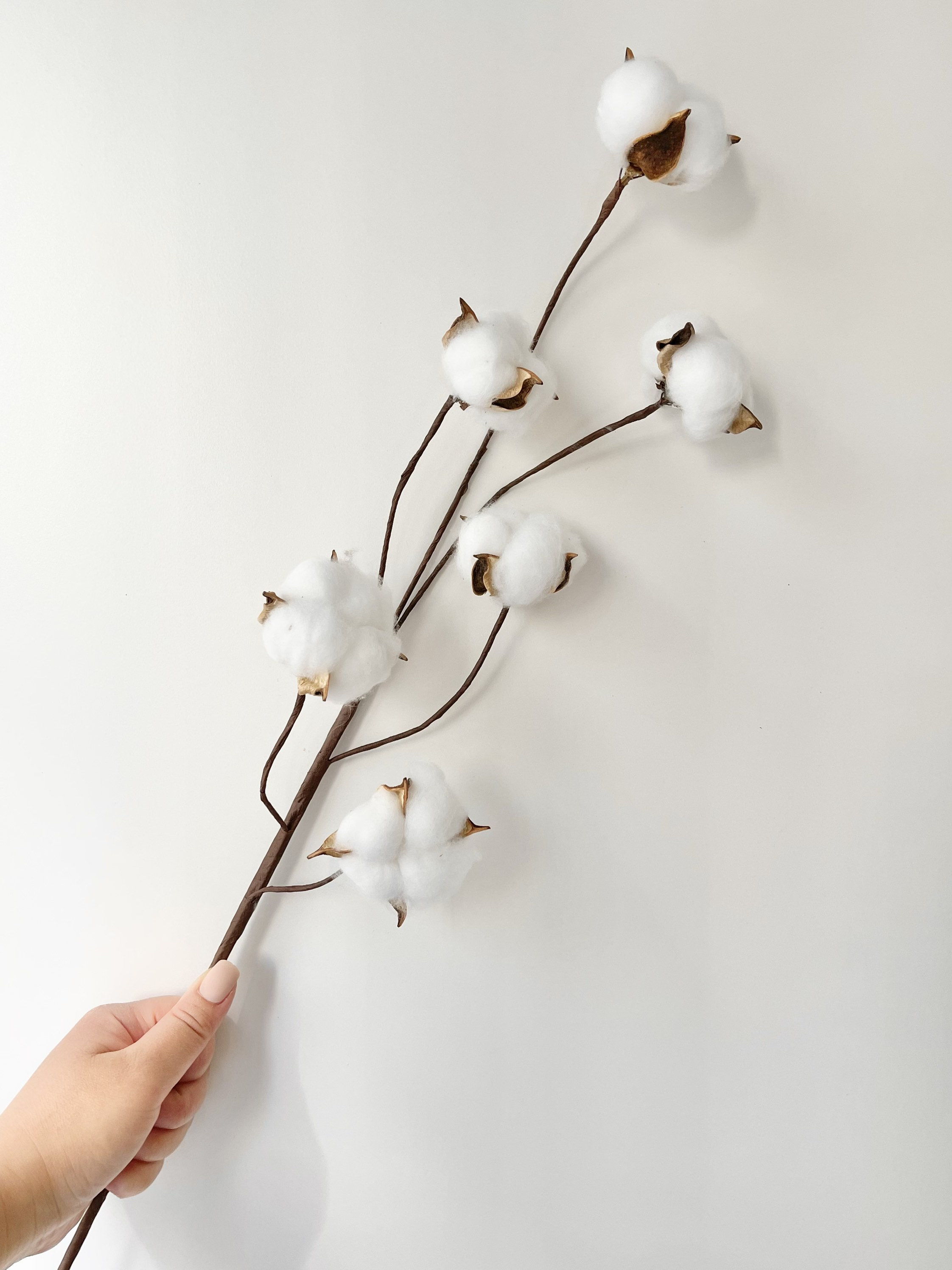 EXCEART 12 Artificial Cotton Stems Branches For Vase Home Decoration Rustic Cotton Branches Bundle 20 Inch Flowers Decor For Tabletop And DIY Wreaths