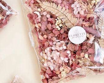 BAG of Antique PINK Confetti Dried Preserved Flowers Floral | DIY Natural Arrangement - great for gifts, decor, crafts and hampers!