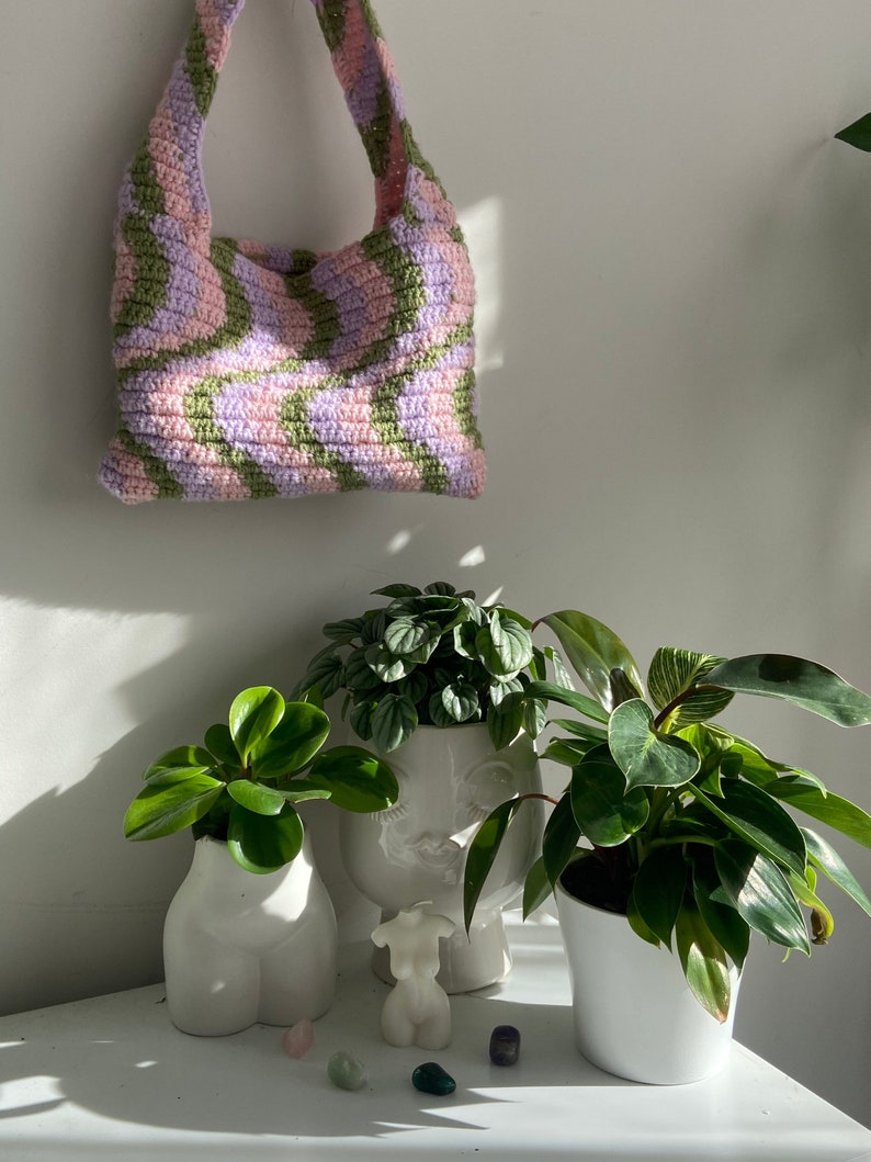 Wavy Psychedelic Tote Bag Crochet Pattern Etsy
