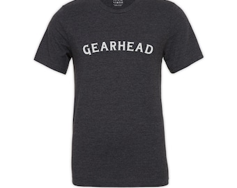 Gearhead T Shirt - Made in USA 50/50 Ringspun Cotton Poly Tee
