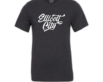 Old Ellicott City T-Shirt - HEATHER CHARCOAL - Unisex Made in USA 50/50 Ringspun Cotton / Poly