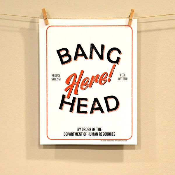 Bang Head Here Sign - Etsy