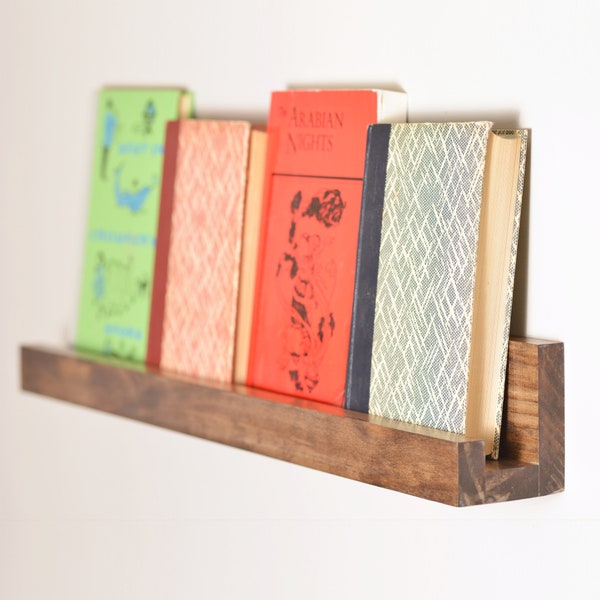 Book Ledge Shelf - Handmade Simple Floating Shelf to Display Pictures, Books, Photos and Décor