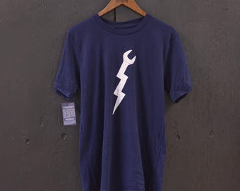Lightning Wrench Graphic Tee: Ringspun Cotton Mechanic T-Shirt