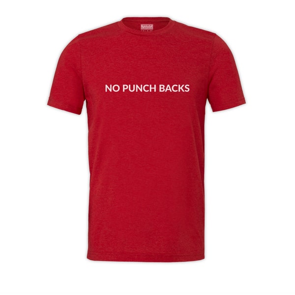 No Punch Backs Slug Bug T-Shirt - Heather Red - Unisex Made in USA 50/50 Ringspun Cotton / Poly