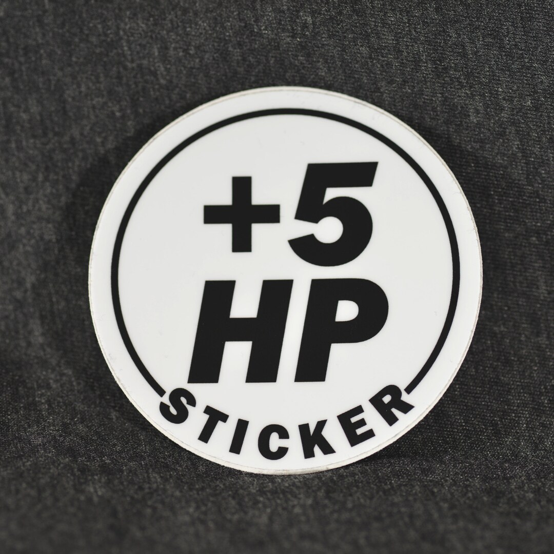 Sticker Add 5 Hp Plus 5 Horsepower Sticker - Car Decal - Water Bottle Stickers - Garage ...