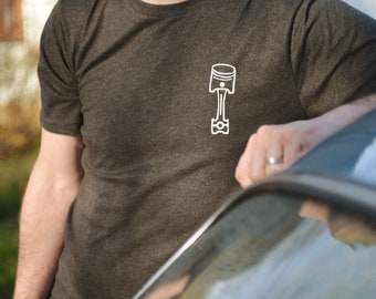 Piston Graphic T Shirt - Made in USA 50/50 Ringspun Cotton