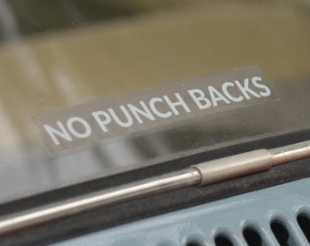 No Punch Backs Clear Sticker - Slug Bug Decal - Water Bottle Stickers - Laptop Sticker