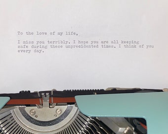 Carta mecanografiada personalizada / TU TEXTO / Hecho a mano, poemas, citas, mecanografiada vintage, estética, sentimental, texto personalizado, pegatinas