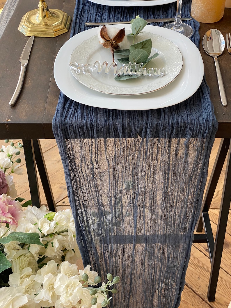 Beige Gauze wedding runner Rustic sand wedding table runners Etsy