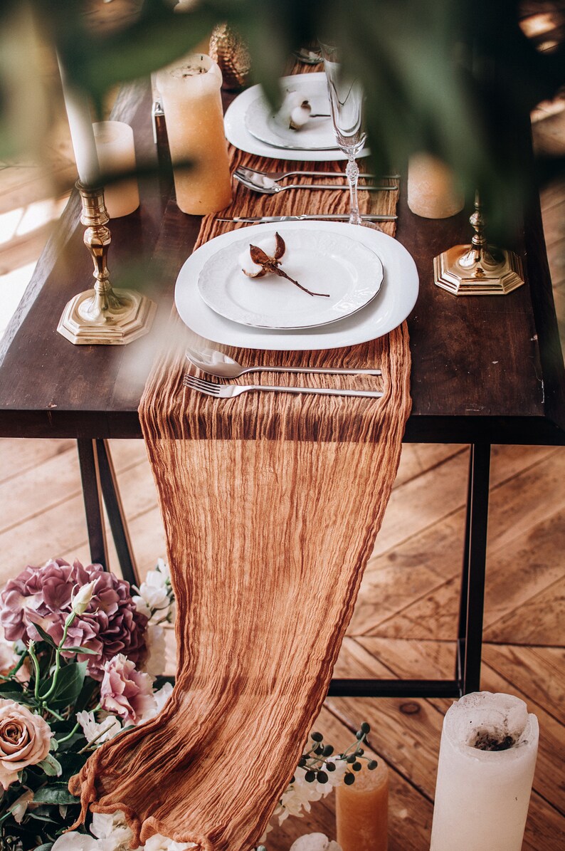 Terracotta Cheese Cloth Table Runner Terracotta runner for Etsy