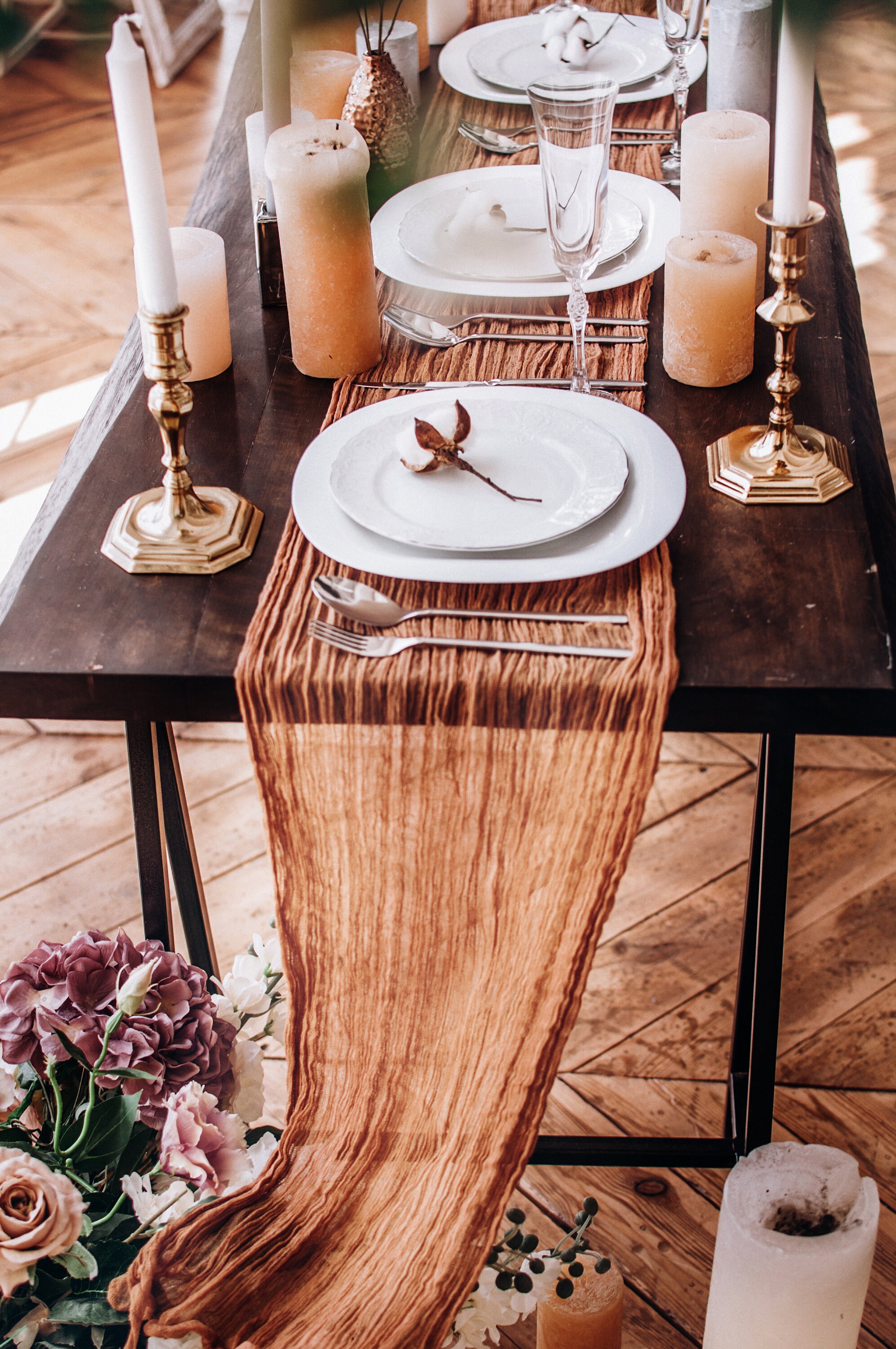 Terracotta Cheese Cloth Table Runner Terracotta runner for Etsy