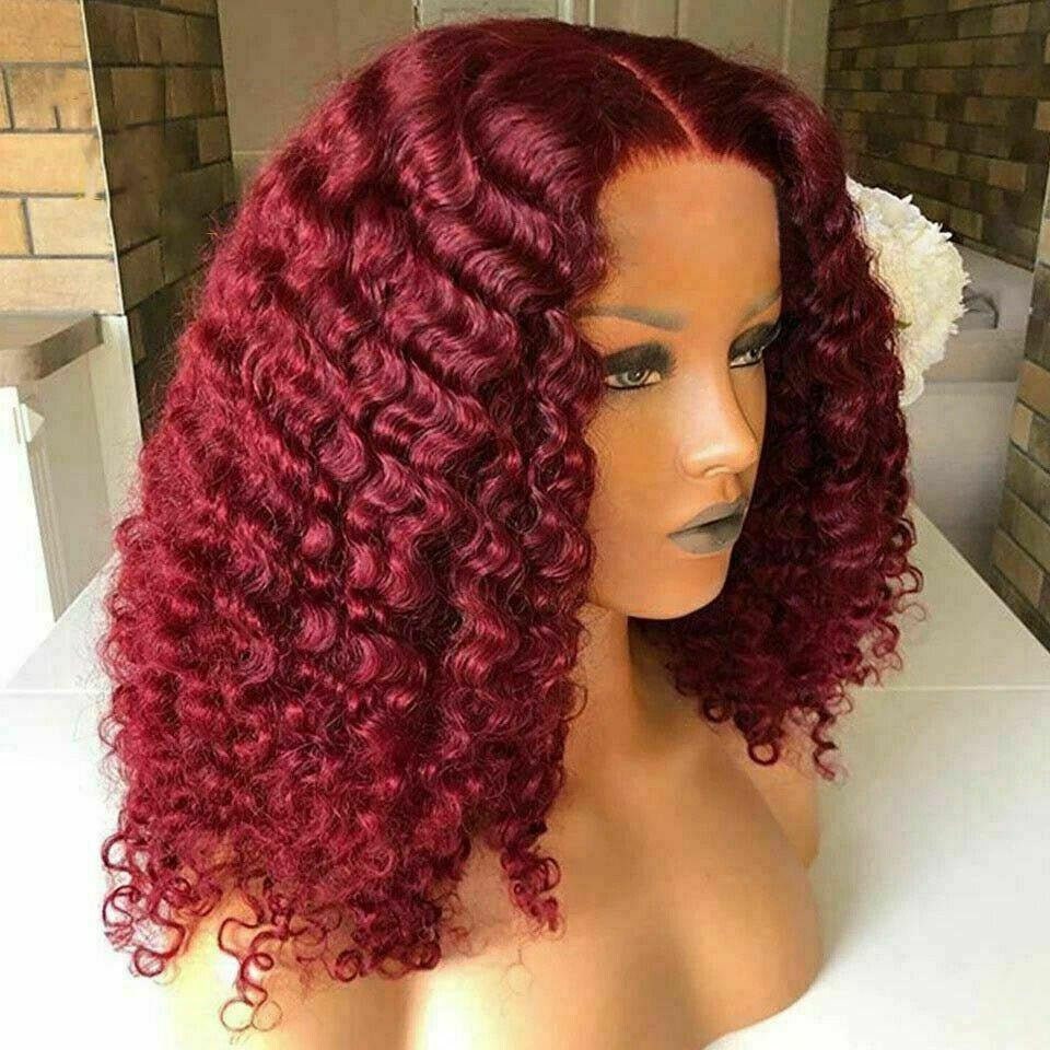 Luxury Remy Deep Curly Burgundy Red 99J 100% Human Hair Swiss - Etsy