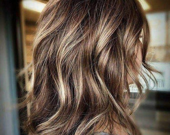 Luxury Ash Brown Platinum Blonde Balayage Highlight 100% Human - Etsy Luxury Ash Brown Platinum Blonde Balayage Highlight 100% Human - Etsy
