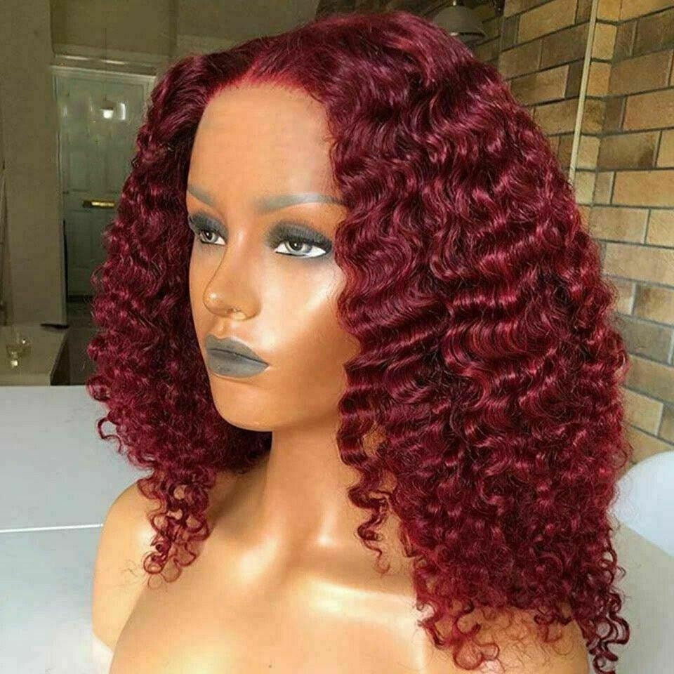 Luxury Remy Deep Curly Burgundy Red 99J 100% Human Hair Swiss - Etsy