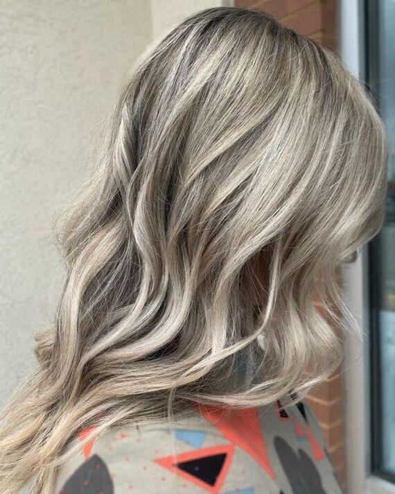 Correspondentie Grondig regelmatig Luxe Stoffige Grijze Grijze Blonde Smokey Lowlights Balayage | Etsy België