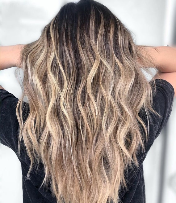 Luxury Blonde Balayage Dark Brown Roots 100% Human Hair Swiss - Etsy Australia Luxury Blonde Balayage Dark Brown Roots 100% Human Hair Swiss - Etsy Australia