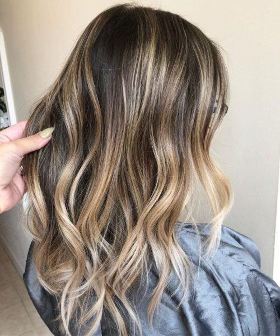 Balayage Blond Cendre Sur Brune Blond cendré de luxe sur balayage brun foncé 100% cheveux - Etsy France