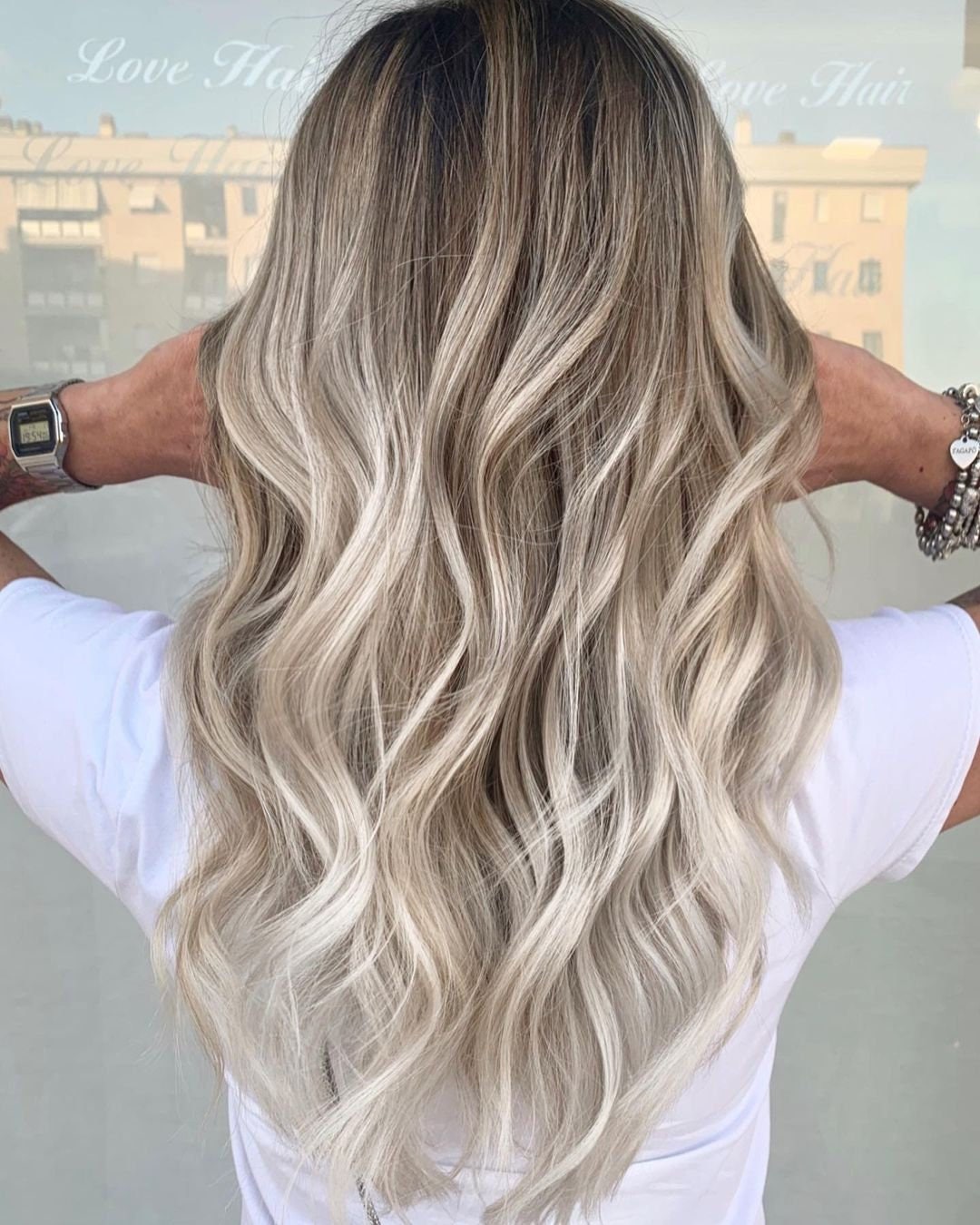 Luxury Catchy White Blonde Mushroom Brown Balayage 100% Human - Etsy Luxury Catchy White Blonde Mushroom Brown Balayage 100% Human - Etsy