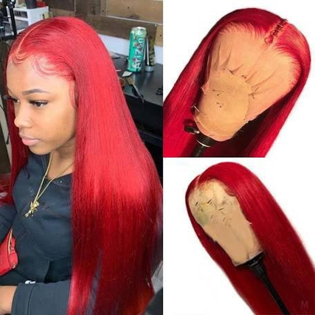 Luxury Straight Hot Fire Red 100% Human Hair Swiss 13x4 Lace - Etsy Luxury Straight Hot Fire Red 100% Human Hair Swiss 13x4 Lace - Etsy