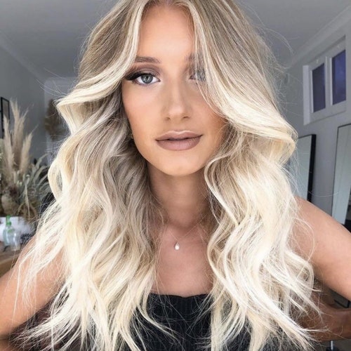 Luxury Light Ash Platinum Blonde Balayage Highlight 100% Human - Etsy