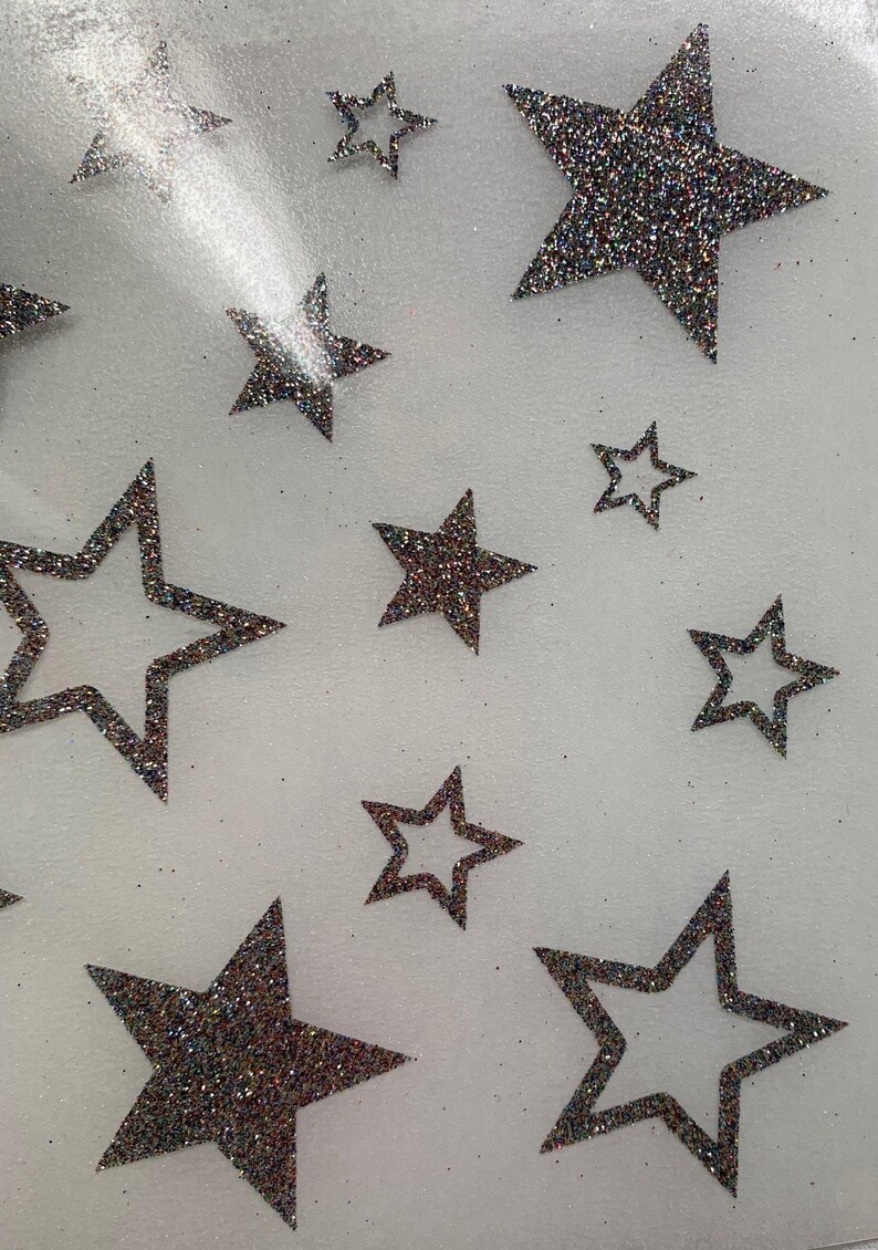 Glitter Iron-on Stars Iron-on Stars Pack of 18 on - Etsy Canada